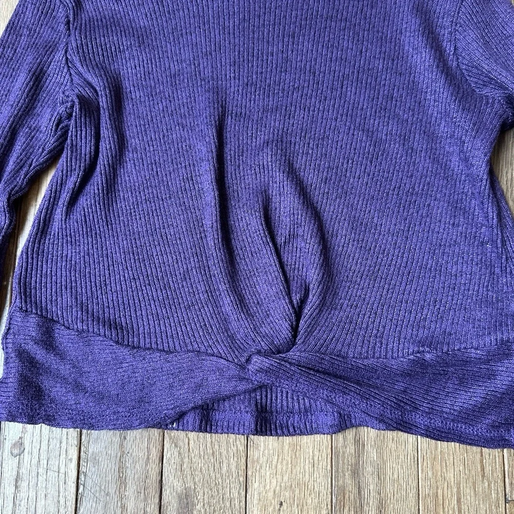 Carter's Girls Set Top Size 8 Deep Purple Twisted Knot Ribbed Knit‎ Casual Chic